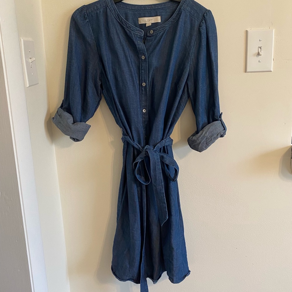Loft Denim Tie-Dress - Never Worn!